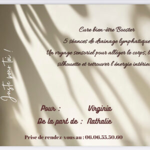 Carte Cadeau : Cure Booster – 5 séances de drainage lymphatique corps entier