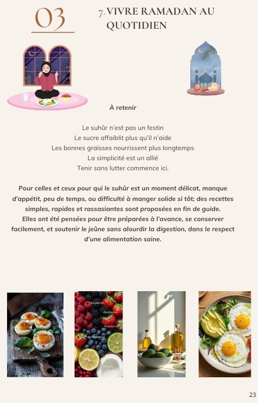 Page d’introduction aux idées recettes keto compatibles Ramadan