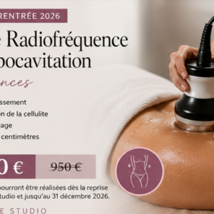Cure Radiofréquence & Lipocavitation – Offre Rentrée 2026 – 5 séances à 650 € au lieu de 950 € chez Brookee Studio à Roissy-en-Brie.