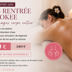 Pass Rentrée Brookee – 2 séances de drainage corps entier à 170 € au lieu de 340 € chez Brookee Studio.